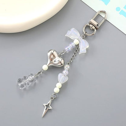 Bear Phone Bow Heart Charm