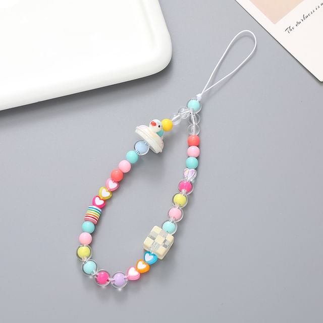 Bead Duck Strap Cube Phone (Various Designs) Plastic