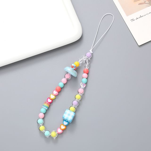 Bead Duck Strap Cube Phone (Various Designs) Plastic