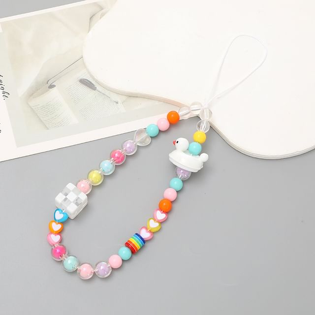 Bead Duck Strap Cube Phone (Various Designs) Plastic