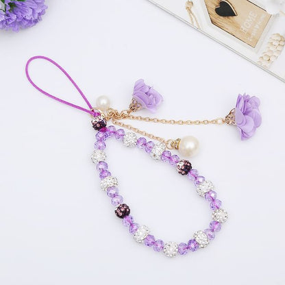 Faux Crystal Floral Strap Phone