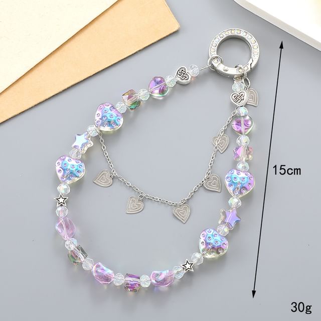 Faux Heart Strap Phone Crystal