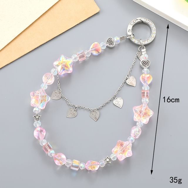 Faux Heart Strap Phone Crystal