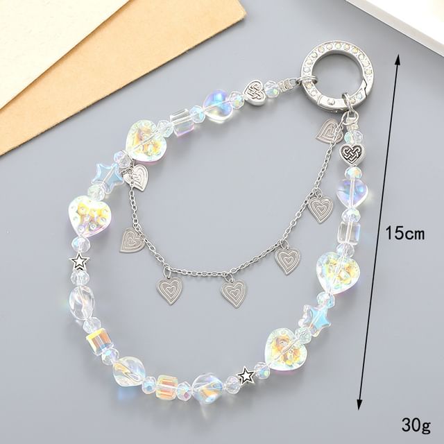 Faux Heart Strap Phone Crystal