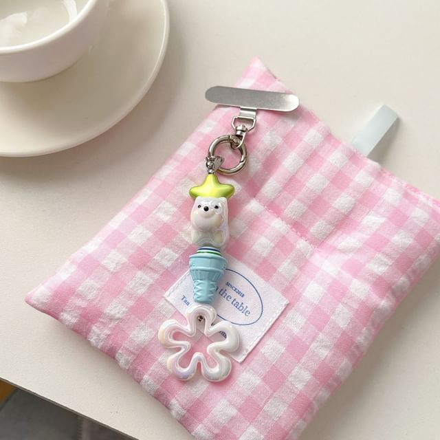 Floral Pad Cream (Various Ice Phone Lanyard with Designs) Charm