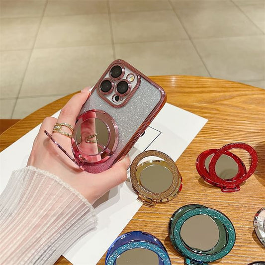 Mirror Phone Magnetic with Glitter Stand