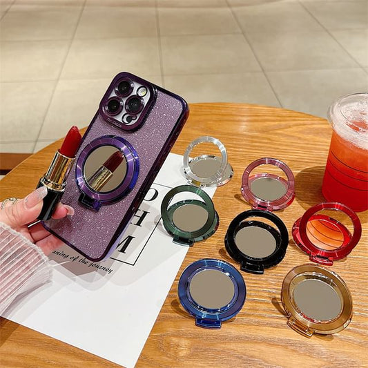 Mirror with Alloy Magnetic Phone Stand