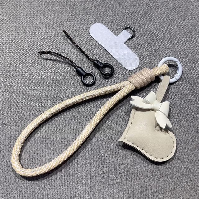 Strap with Phone Lanyard Bear and Pad Leather Faux