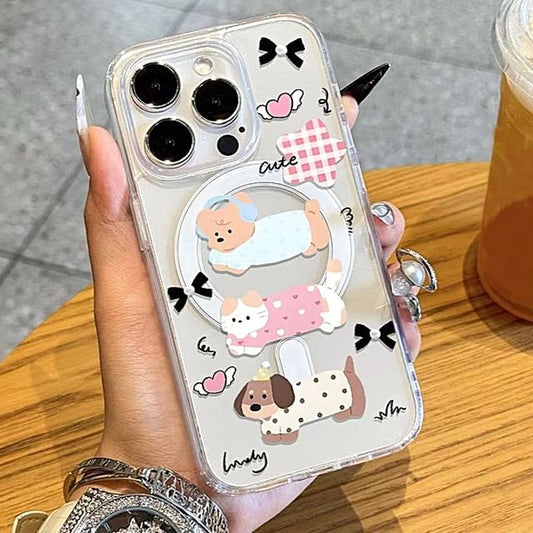 (Compatible Transparent Phone Magnetic with Case MagSafe) Dog