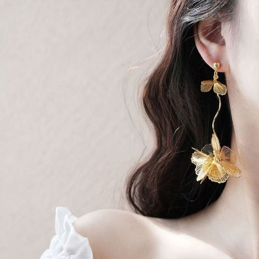 Dangle Earring Butterfly Petal Alloy