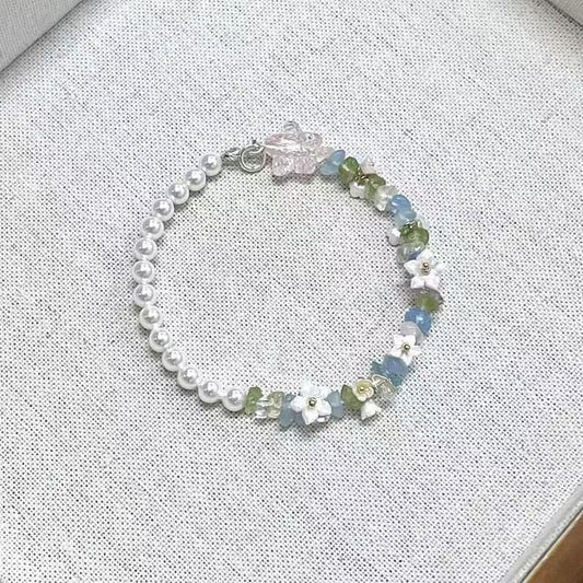 Pearl Floral Star Faux Bracelet