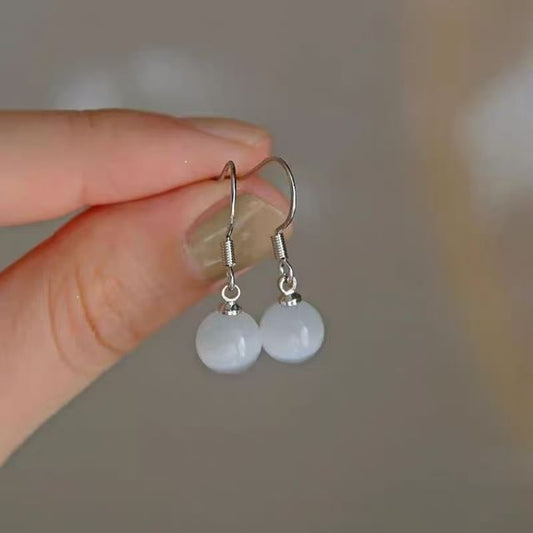 Bead Alloy Eye Cat Earring Dangle Faux Stone