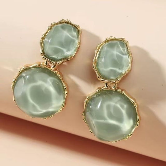 Earring Alloy Asymmetrical Drop Ripple