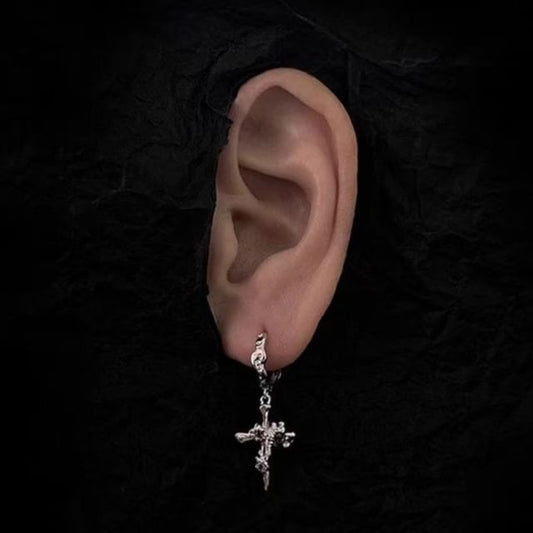 Drop Earring Alloy Cross