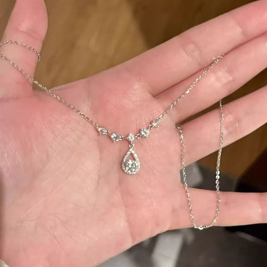 Necklace Droplet Rhinestone Pendant Alloy