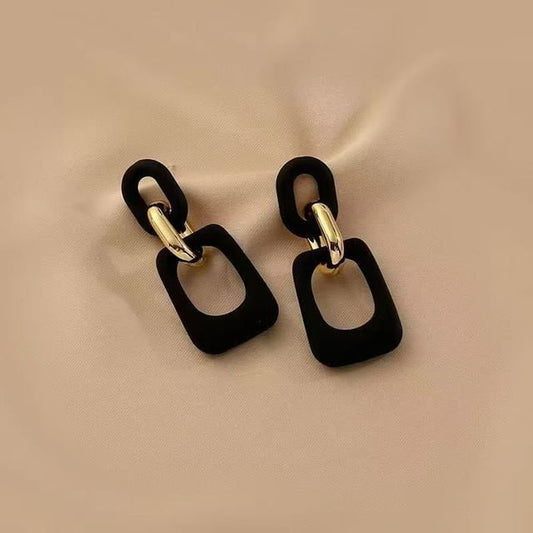 Geometric Alloy Acrylic Earring Dangle