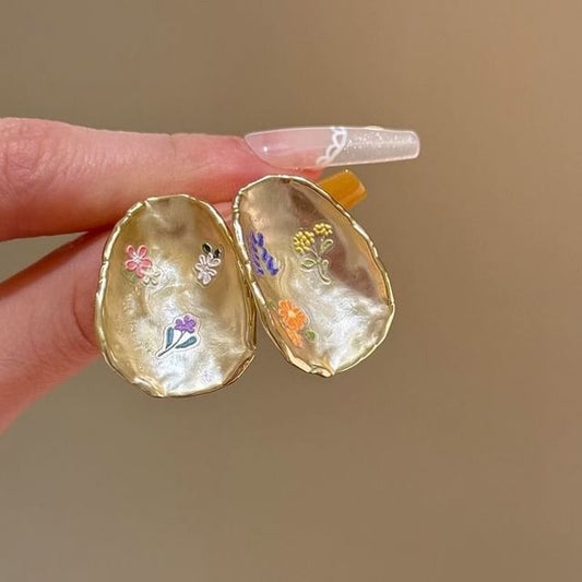 Statement Floral Glaze Alloy Earring