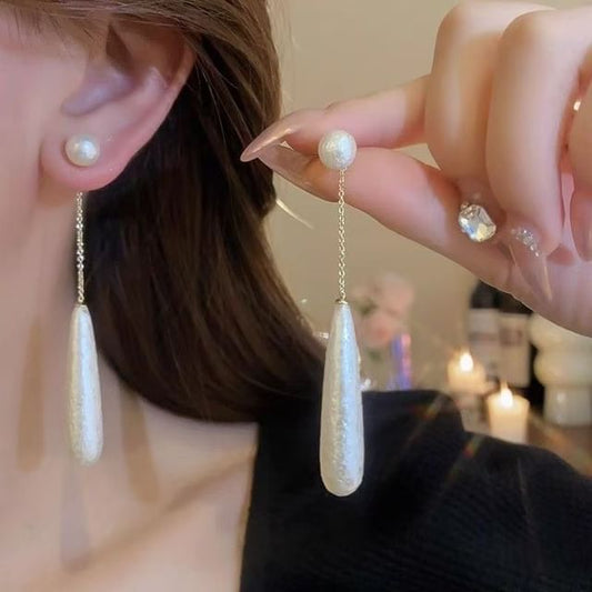 Droplet Earring Alloy Dangle Faux Pearl