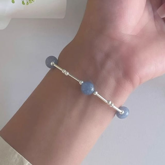 Sterling Beaded Bracelet Silver Gemstone