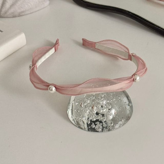 Mesh Pearl Faux Headband