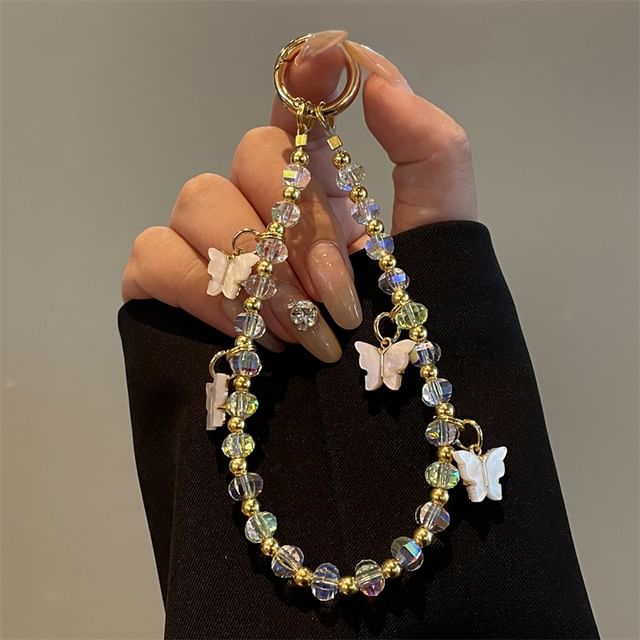 Phone Butterfly Lanyard Beaded