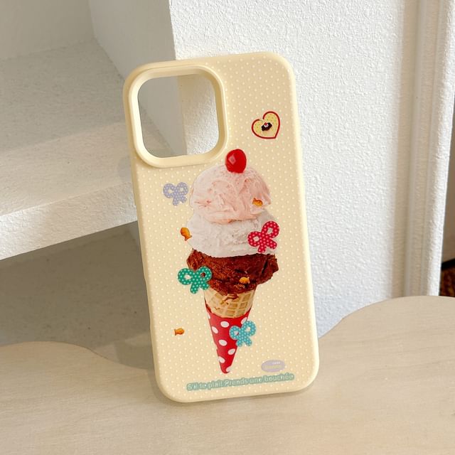 Case Phone Cream Ice Print