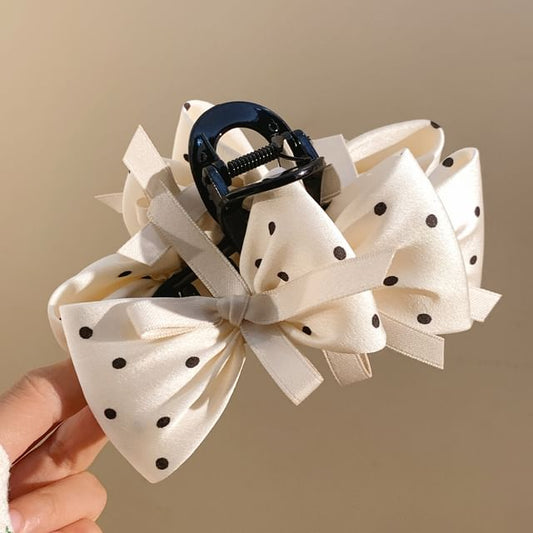 Bow Claw Hair Dotted