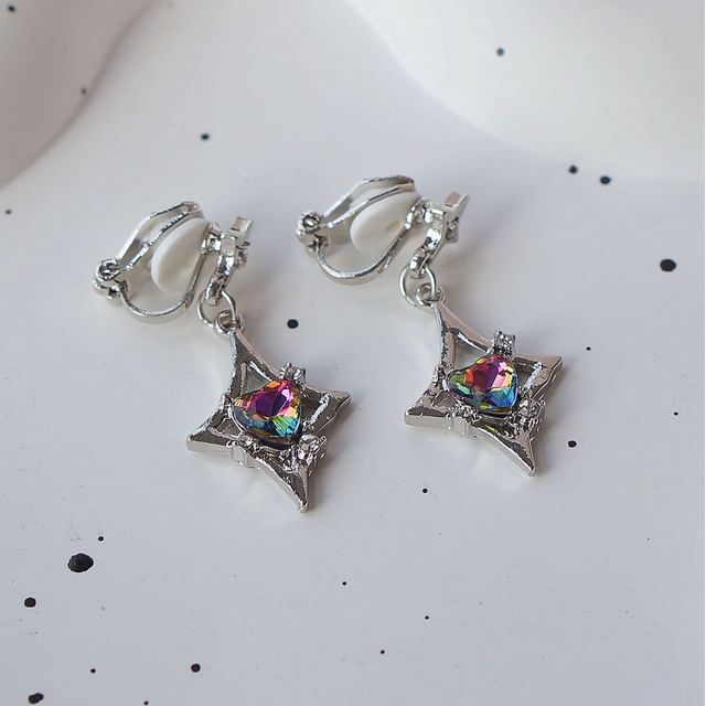 On Gemstone Clip Dangle / Earring