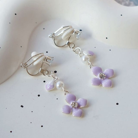 Dangle / Clip Earring On Floral