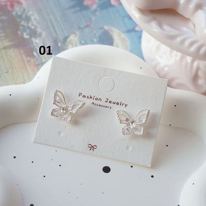 Butterfly Dangle Clip On Earring /