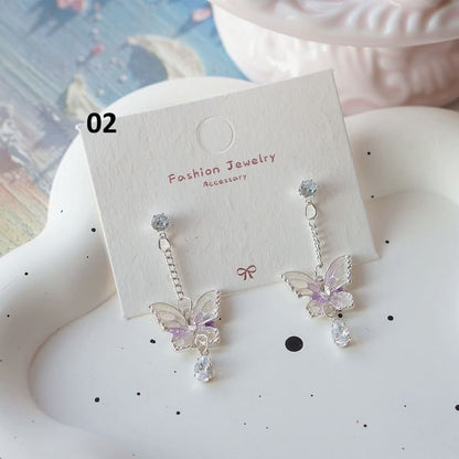 Butterfly Dangle Clip On Earring /