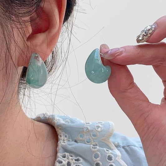 Leverback Glazed Water Earring Drop
