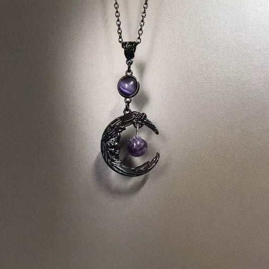 Beaded Moon Necklace