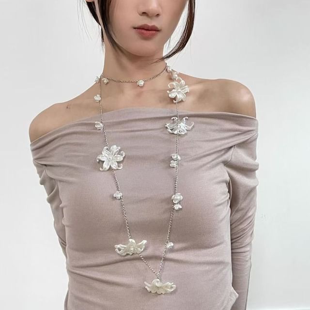 Floral Necklace Long