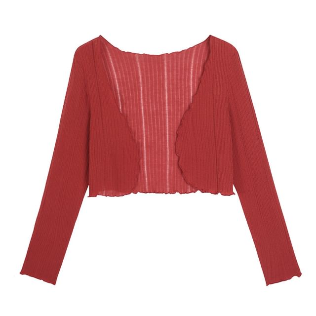 Spaghetti Strap Floral Print Maxi Dress / Plain Crop Cardigan