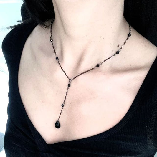 Necklace Faux Chain Crystal Station
