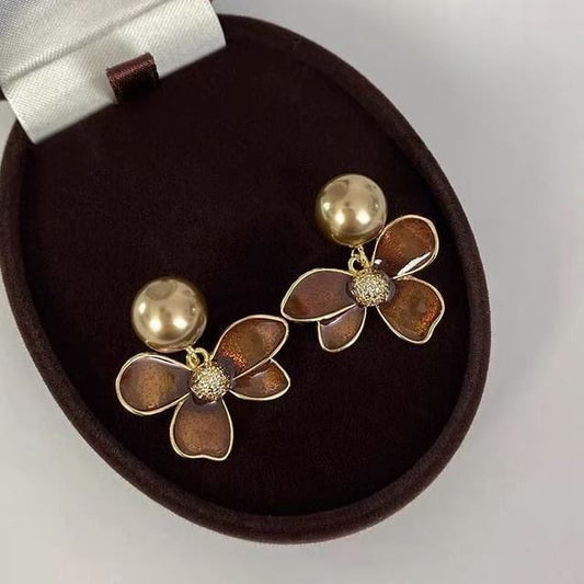 Glaze Drop Flower Earring