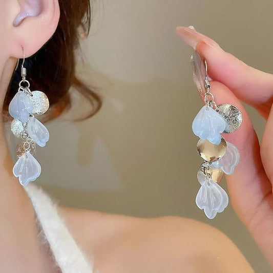 Fringed Hook Shell Drop Earring