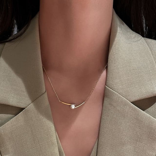Faux Necklace Pearl Pendant