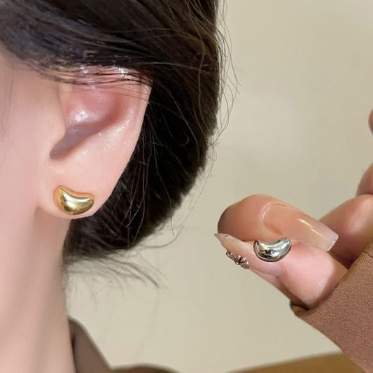 Stud Sterling Bean 925 Silver Earring