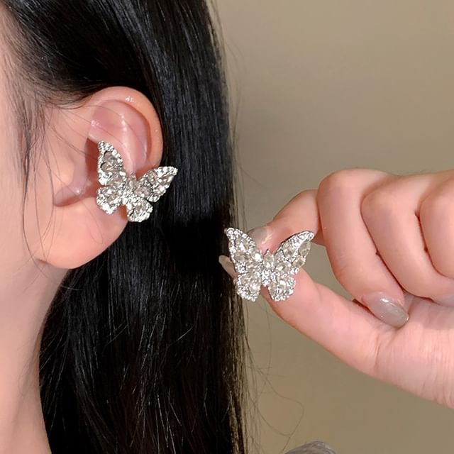 Ear Rhinestone Butterfly Cuff