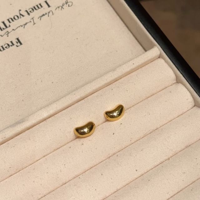 Stud Sterling Bean 925 Silver Earring