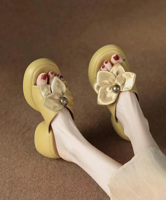 Yellow Boutique Versatile Chunky Heel Slide Sandals Peep Toe XC1014