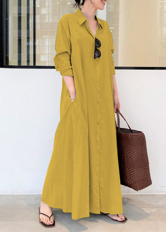 Army Robe Green Dresses Oversized Vintage Cotton Spring