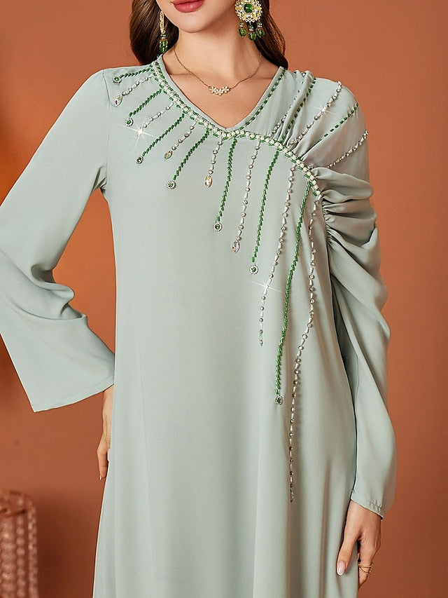 A-Line of Neck Mother V Floor Length Dress Elegant the Bride