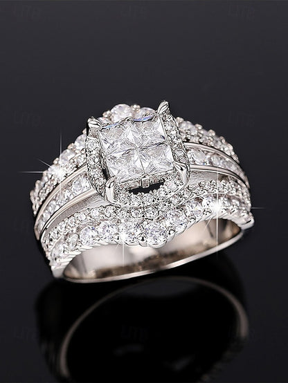 Cubic Luxury Ring Zirconia Wedding Set with