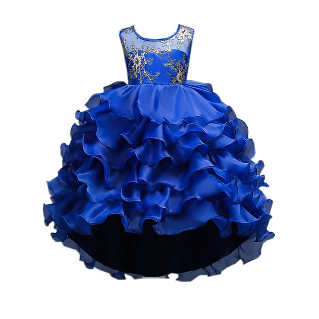 Floral 4-13 Kids Dress Party Ruffle Wedding Summer Girls'