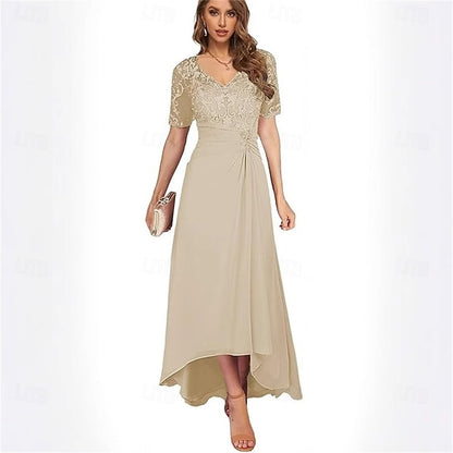 Bride Neck V the Dress Elegant Simple A-Line of Mother
