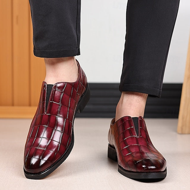 Shoes Slip-On – Crocodile Burgundy Men's Dress Pattern