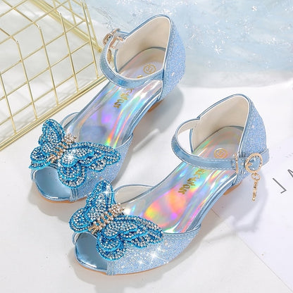 Shoes Silver Sparkly Princess Girls' – Glitter Bowknot